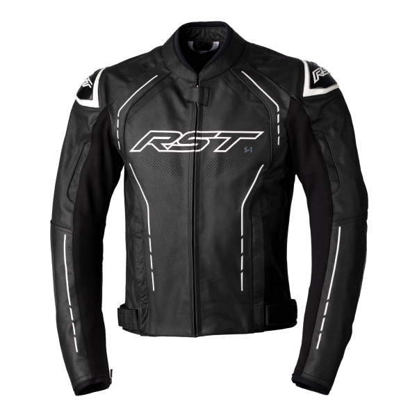 RST RST S1 CE Mens Leather Jacket Black/White